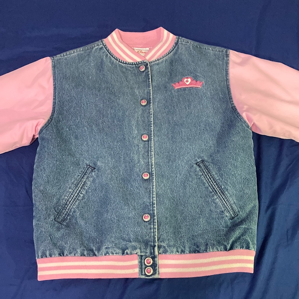 Vintage 90’s Disney Embroidered Princess Denim Jacket Sz 10-12